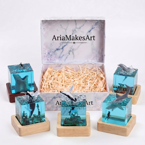 Aria’s Art™ – Lámpara de Resina Ocean LED 3D
