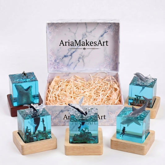 Aria’s Art™ – Lámpara de Resina Ocean LED 3D