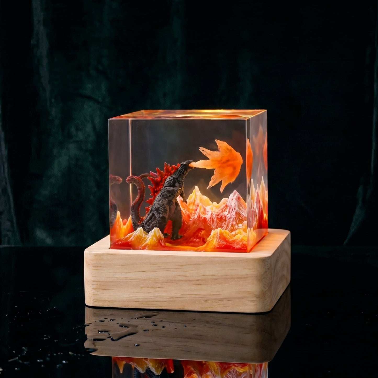 Aria’s Art™ – Lámpara de Resina Godzilla LED 3D