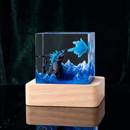 Aria’s Art™ – Lámpara de Resina Godzilla LED 3D