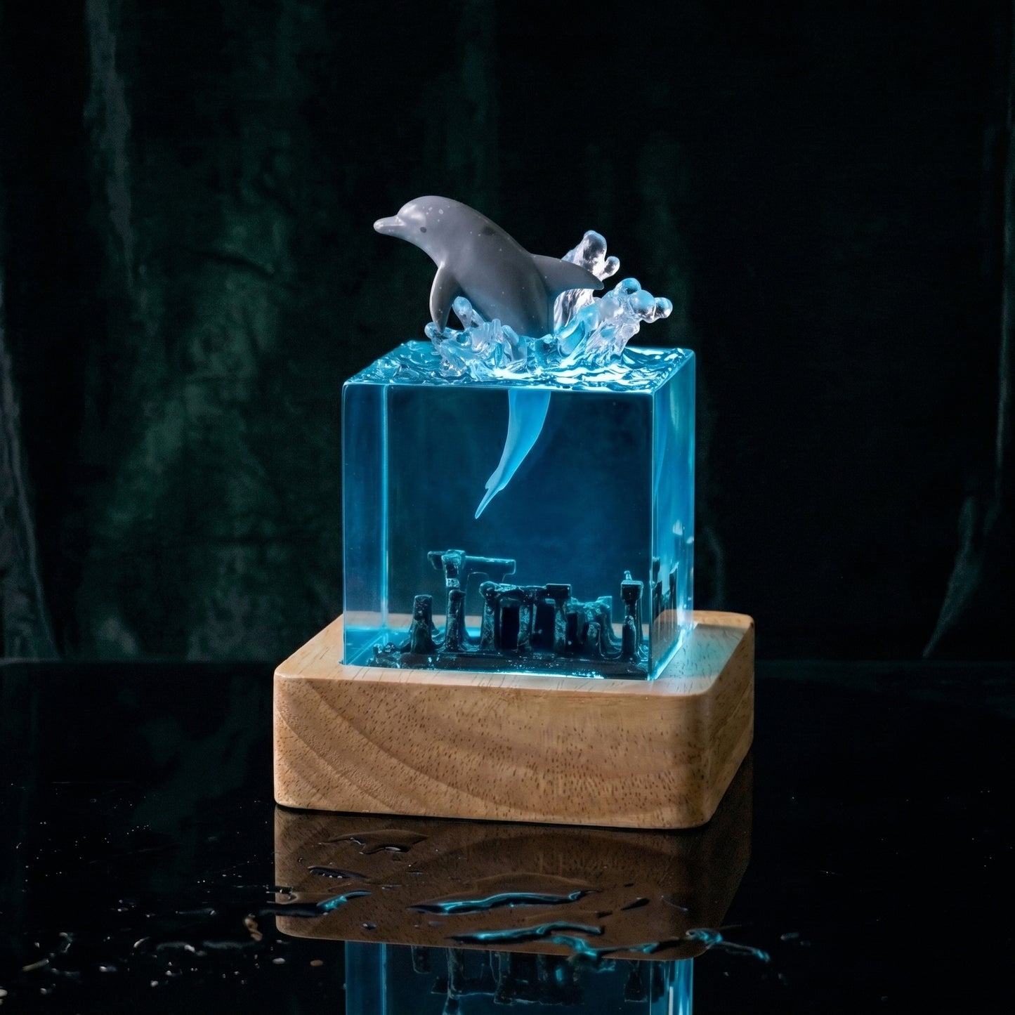 Aria’s Art™ – Lámpara de Resina Ocean LED 3D