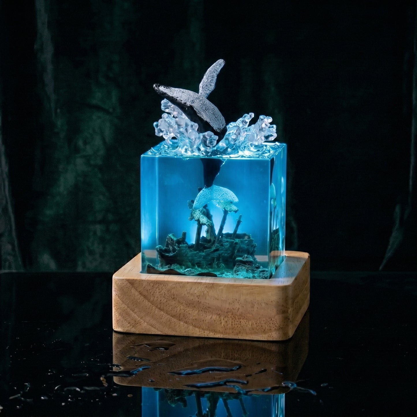Aria’s Art™ – Lámpara de Resina Ocean LED 3D