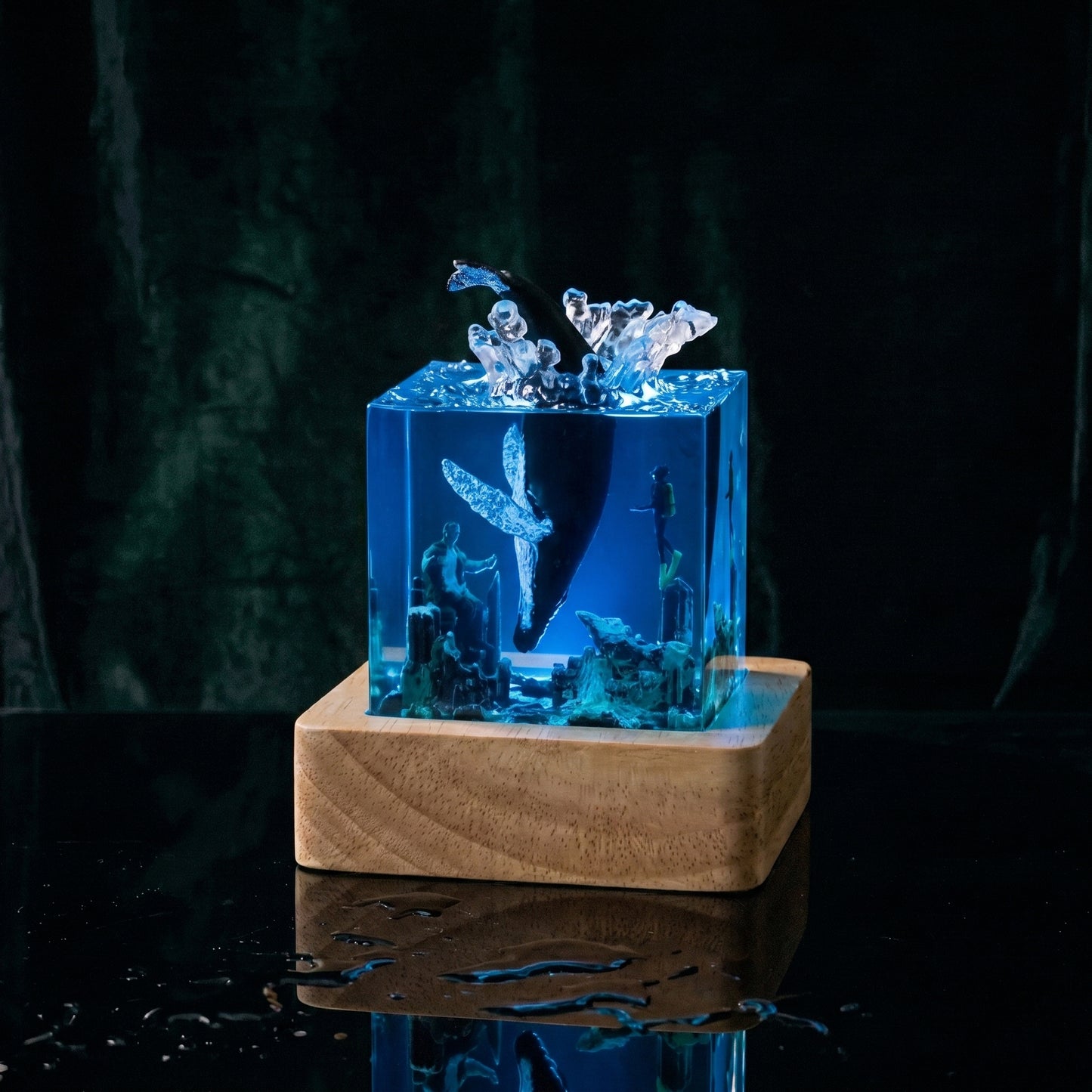 Aria’s Art™ – Lámpara de Resina Ocean LED 3D